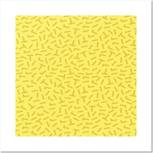 Yellow T-shape Pattern Posters and Art